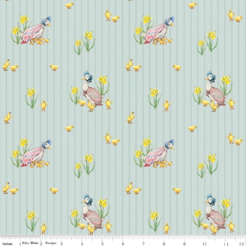 Riley Blake - Peter Rabbit & Friends Duck Stripe Fabric - Blue