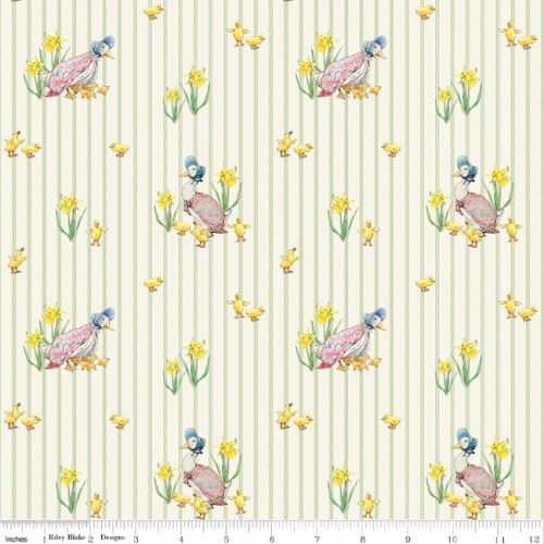 Riley Blake - Peter Rabbit & Friends Duck Stripe Fabric - Cloud