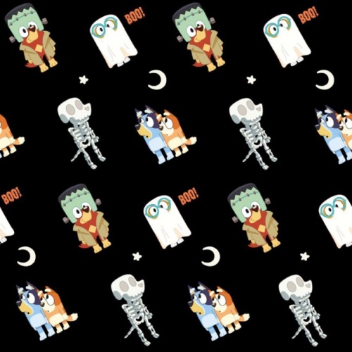 Skeleton Boo Bluey - Disney Halloween Fabric