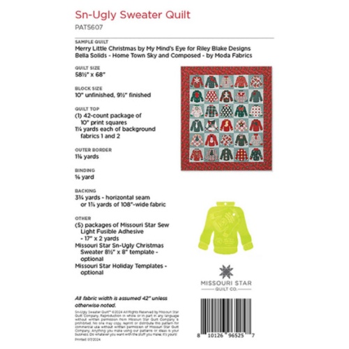 Sn-Ugly Sweater - Quilt Pattern - Missouri Star