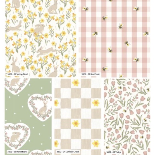 Spring Hare - Fat Quarters x 5 - Craft Cotton Co