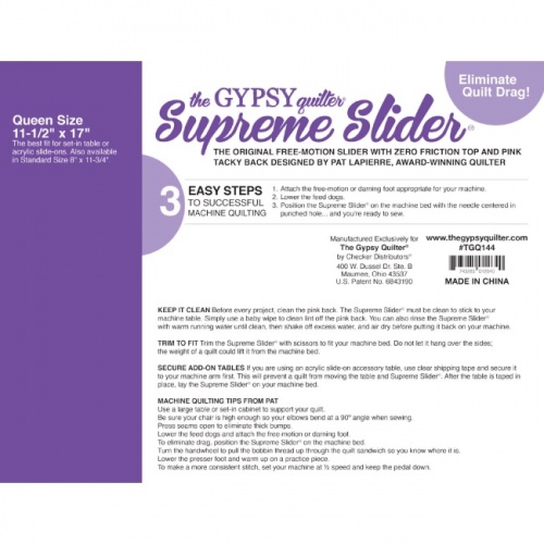 Supreme Free-Motion Slider™, Constantine Quilts