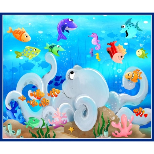 Under The Sea World Of Susybee Fabric Play Mat Panel