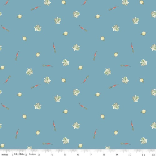 Veggies Blue - The Tale Of Peter Rabbit Fabric