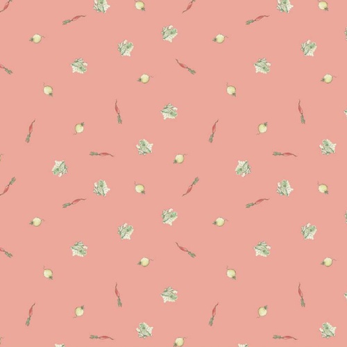 Veggies Coral - The Tale Of Peter Rabbit Fabric