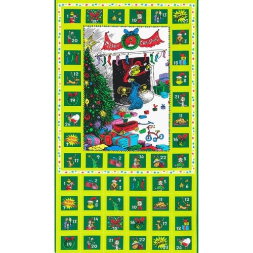 How The Grinch Stole Christmas Advent Calendar Fabric Panel