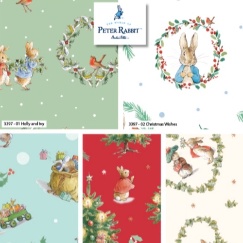 Fat Quarters - The Joy Of Giving - Peter Rabbit Fabric x 5