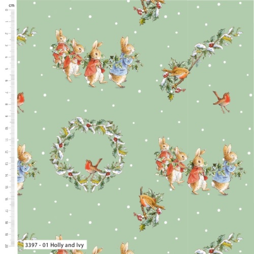 Holly and Ivy - The Joy Of Giving - Peter Rabbit Christmas Fabric