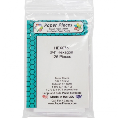 3/4'' Hexagon Paper Pieces - 125 pack