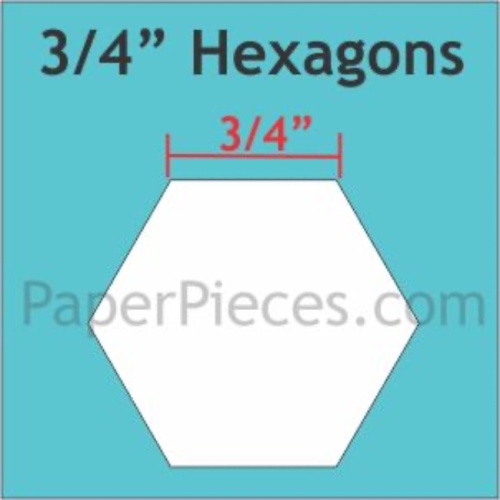 3/4'' Hexagon Paper Pieces - 125 pack