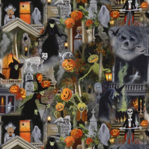Welcome Party - An Eerie Welcome Halloween Fabric