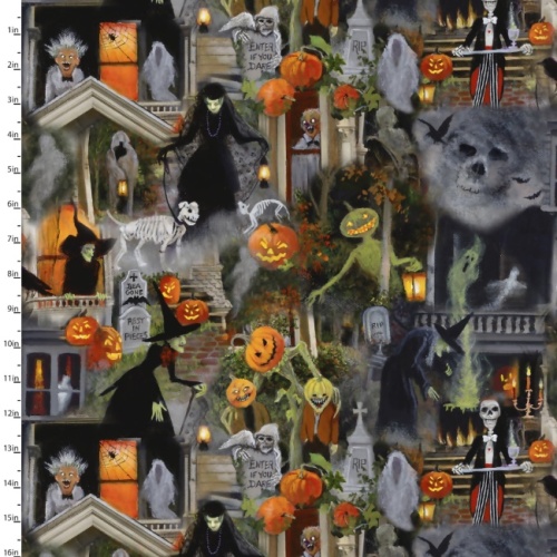 Welcome Party - An Eerie Welcome Halloween Fabric