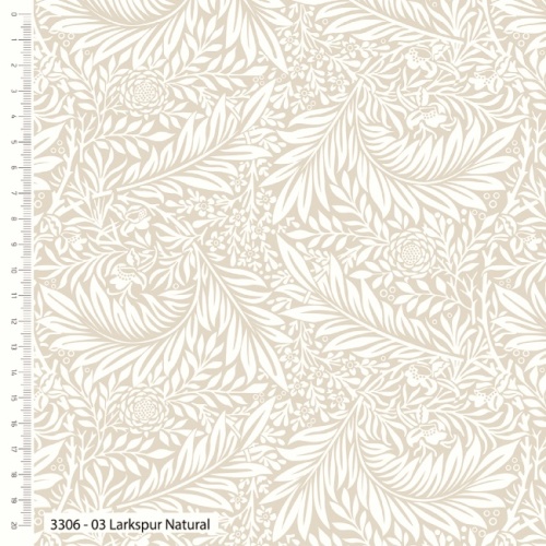 Natural Larkspur - William Morris - Extra Wide Backing Fabric