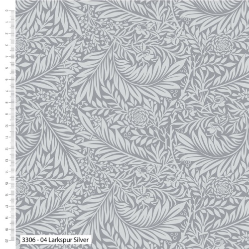 Silver Larkspur - William Morris - Extra Wide Backing Fabric